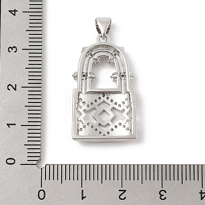 Brass Micro Pave Cubic Zirconia Pendants KK-U047-13P-1