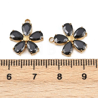 304 Stainless Steel Micro Pave Cubic Zirconia Pendants STAS-I352-07G-A02-1