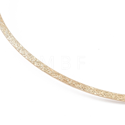 Vacuum Plating 304 Stainless Steel Floral Textured Wire Necklace Making STAS-B036-05G-1