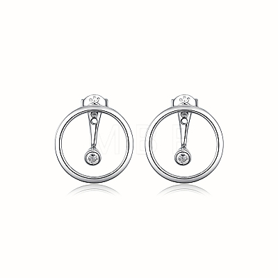 S925 Silver Circle Stud Earrings Fashionable Minimalist High-end Feel JC0236-1