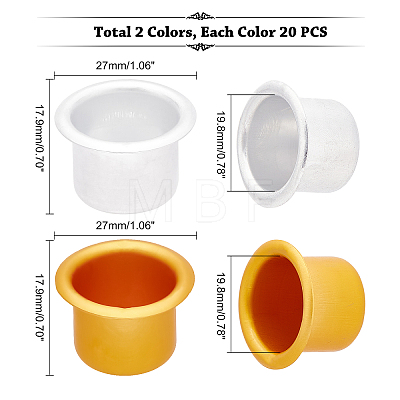   20Pcs 2 Colors  Aluminum Candle Cup FIND-PH0004-53-1