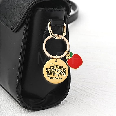 Alloy Enamel & 201 Stainless Steel Keychain KEYC-YW00091-01-1