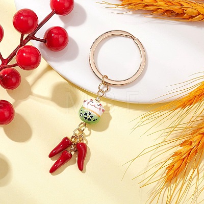 Porcelain & Alloy Enamel Keychain KEYC-JKC01156-03-1