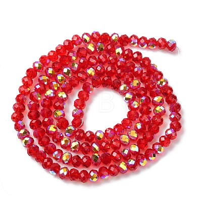 Electroplate Transparent Glass Beads Strands EGLA-A046-01A-08-1