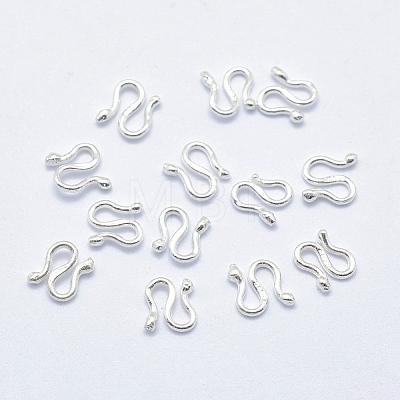 925 Sterling Silver S Shape Clasps X-STER-I013-37S-1