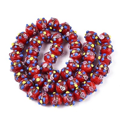 Handmade Gold Sand Lampwork Beads LAMP-N038-02C-1