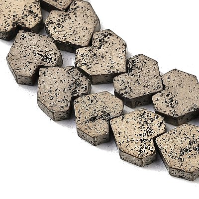 Electroplated Natural Lava Rock Beads Strands G-K388-04A-08-1