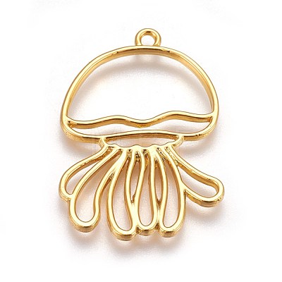 Zinc Alloy Open Back Bezel Pendants PALLOY-WH0039-03G-D-1