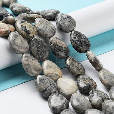 Natural Teardrop Map Stone/Picasso Stone/Picasso Jasper Beads Strands G-L242-17-1