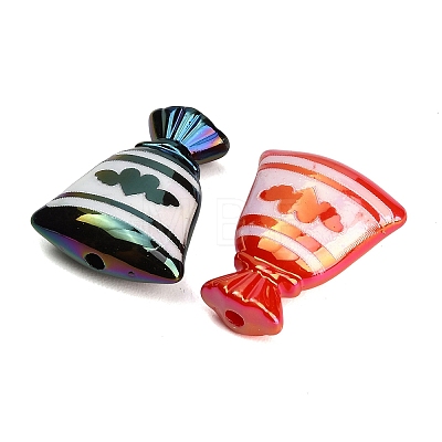 UV Plating Embossed Opaque Acrylic Beads AC-CBAEEF4-17-1