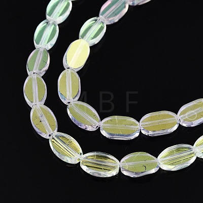 Painted Transparent Glass Beads Strands GLAA-E033-06C-06-1