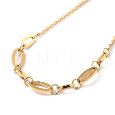 304 Stainless Steel Oval Link Bracelet for Women BJEW-G640-07G-1