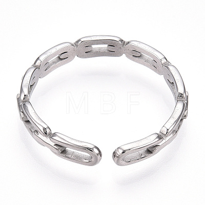 304 Stainless Steel Open Cuff Ring RJEW-N046-01P-1