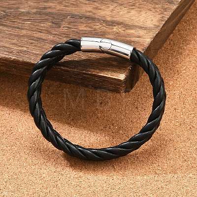 Braided Microfiber Leather Cord Bracelets for Men BJEW-Z081-13P-02-1