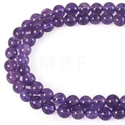 1 Strand Natural Amethyst Round Bead Strands G-TA0002-47-1