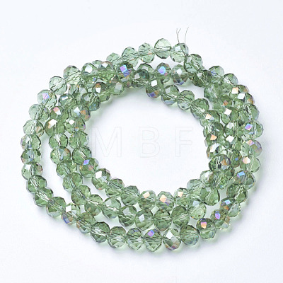 Electroplate Transparent Glass Beads Strands EGLA-A034-T4mm-F18-1