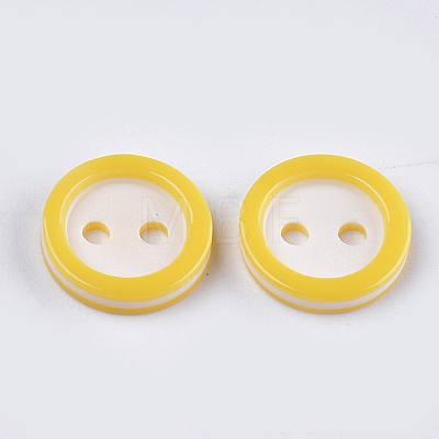 Resin Buttons BUTT-Q041-02O-1