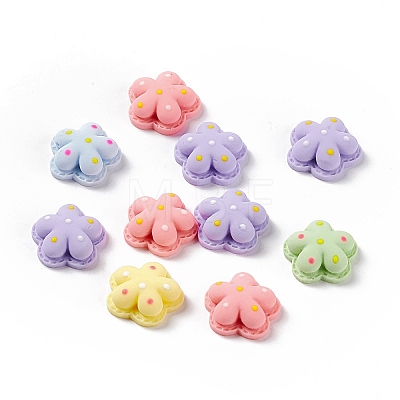 Flower Opaque Resin Cabochons RESI-G041-D03-1