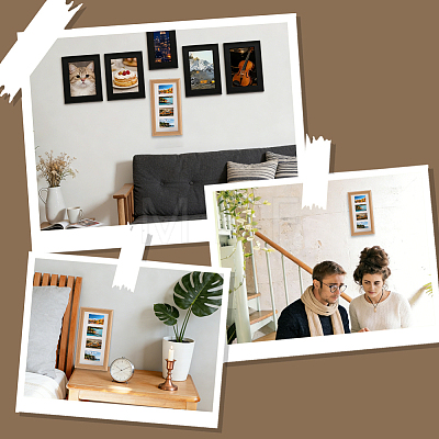 1Pc Rectangle Wood Photo Frame Stand DJEW-CP0001-47B-1