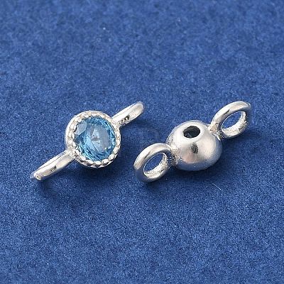 925 Sterling Silver Pave Cubic Zirconia Connector Charms STER-Z007-01P-01-1