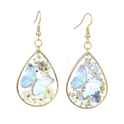 Transparent Epoxy Resin Dangle Earrings EJEW-JE07205-02-1