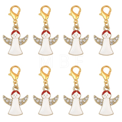20Pcs Angel Alloy Enamel Pendant Decorations HJEW-YW00271-02-1