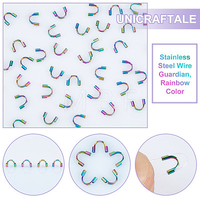 Unicraftale 40Pcs 316 Surgical Stainless Steel Wire Guardian STAS-UN0051-74-1
