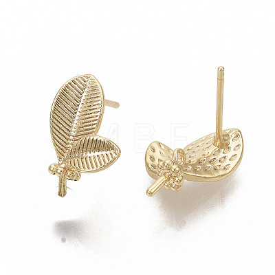 Brass Stud Earring Findings KK-T050-59G-NF-1