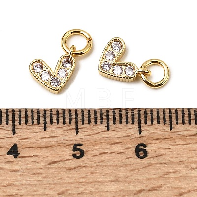 Brass Micro Pave Cubic Zirconia Charms ZIRC-F111-08G-09-1