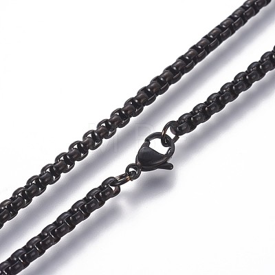 304 Stainless Steel Box Chain Necklaces NJEW-P250-02B-01-1
