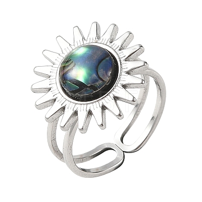 Stainless Steel Cuff Open Rings RJEW-JR01077-01-1