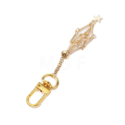 Star 304 Stainless Steel Macrame Chain Pouch Empty Stone Holder Pendant Decoration HJEW-JM02078-1