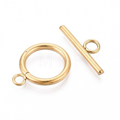 Ion Plating(IP) 304 Stainless Steel Ring Toggle Clasps STAS-A092-09H-G-1