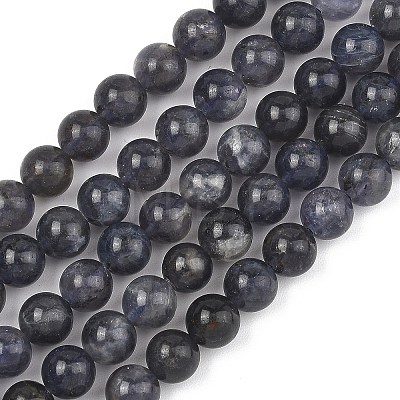 Natural Iolite Beads Strands G-Z148-A01-6mm-1
