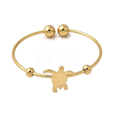 201 Stainless Steel Cuff Bangles BJEW-Z151-02G-03-1