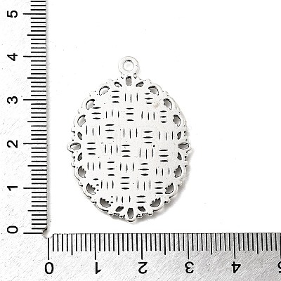 Tibetan Style Oval Alloy Pendant Cabochon Settings LS-TIBEP-Q054-44AS-RS-1