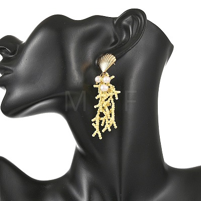 Glass Seed Beaded Stud Earrings for Women EJEW-MZ00781-02-1