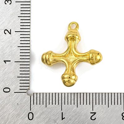 Natural Amethyst & 304 Stainless Steel Cross Pendants STAS-H221-01G-07-1