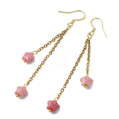 Star Natural & Synthetic Mixed Stones Earrings for Women EJEW-JE07130-1