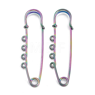 Ion Plating(IP) 304 Stainless Steel Safety Pins Brooch Findings STAS-K252-05B-RC-1