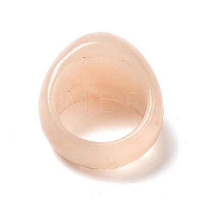 Natural Pink Aventurine Wide Dome Band Ring RJEW-P039-01-1