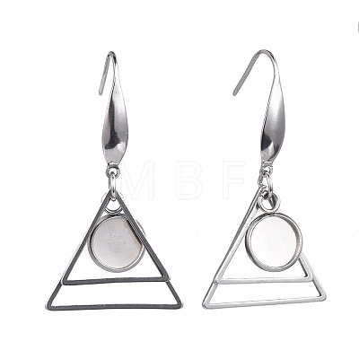 Stainless Steel Dangle Earrings AJEW-JB00503-M-1