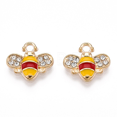 Golden Plated Alloy Enamel Charms ENAM-G212-18G-07-1