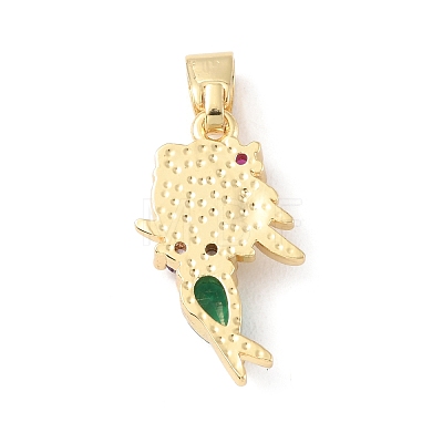 Brass Micro Pave Cubic Zirconia Pendants X-KK-P233-02G-1