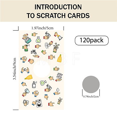 CRASPIRE 120 Sheets Rectangle Coated Scratch Off Film Reward Cards DIY-CP0006-92M-1