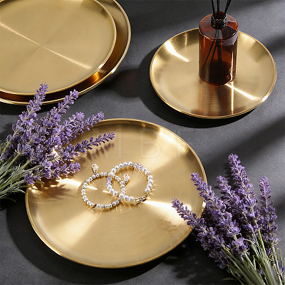 6Pcs 3 Styles Round 201 Stainless Steel Jewelry Storage Trays for Rings AJEW-NB0009-43-1
