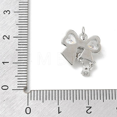Brass Micro Pave Clear Cubic Zirconia Pendants CU-CBA9FFD-03P-1