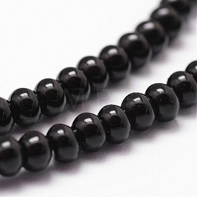 Natural Black Onyx Beads Strands G-P161-19-4x2mm-1