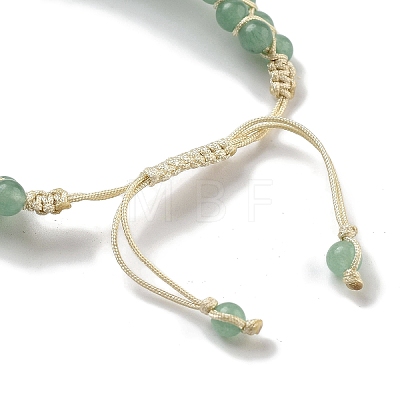 Natural Green Aventurine Braided Round Bead Bracelets BJEW-K251-06G-1