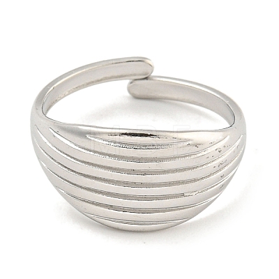 Non-Tarnish 304 Stainless Steel Wide Cuff Finger Rings for Women RJEW-P114-10P-1